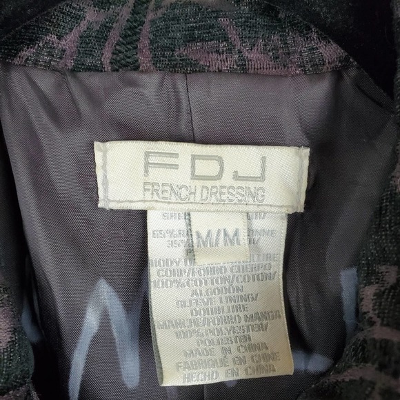 FDJ French Dressing Blazer Floral Jacquard Collared Button Closure Coat - Picture 2 of 12